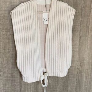 Zara Cream Striped Tie-Front Vest